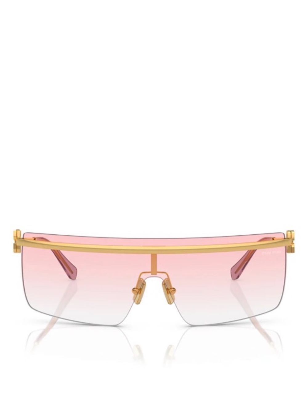 Miu Miu Pink Gradient Shield Sunglasses with Gold Logo
